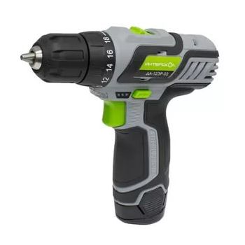 Дрель-шуруповерт 12В 2скор.0-400/0-1400об/м 28Нм 1,5Ач 1ч 2аккум LI-ION ДА-12ЭР-02 ИНТЕРСКОЛ ДМ *1/8