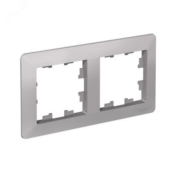 Рамка "ATLAS DESIGN AIR" 2-м алюминий/дымчатый черный SE ATN220302 *1/80