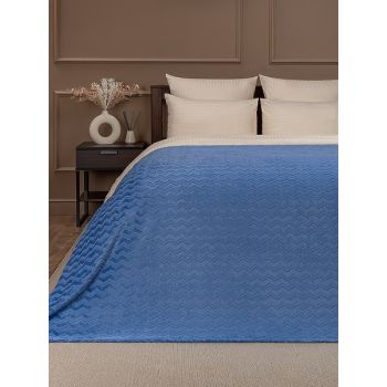 Плед 150*200см фланель жаккард зигзаг голубой TF FNZ LTBL1 033/1520 NC Absolute *1