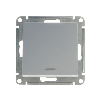 Механизм выключателя "ATLAS DESIGN" 1кл. алюминий с подсветкой 10АХ SchE ATN000313 *10