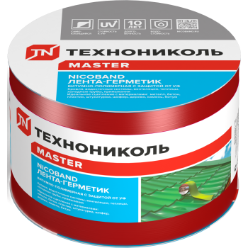 Лента-герметик 0,1м х10м красная самоклеящаяся NICOBAND ТехноНиколь *1/3