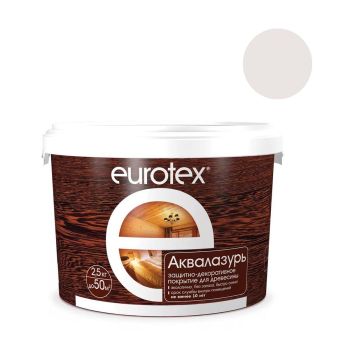 Защитно-декоративное покрытие для древесины акриловое белый 2,5 кг Eurotex *1/4/168