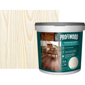 Антисептик-лазурь для дерева полиакриловый белый 0,9 кг PROFIWOOD *1/6