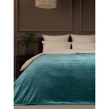 Плед 200*220см фланель Греция бирюзовый TF FNE ME8 rz 030/2022 NC Absolute *1