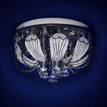 Люстра Y0727/4+4  CH  4*40Вт Е14+4*3Вт (h=400; d=300)  VERNER LIGHTING *1