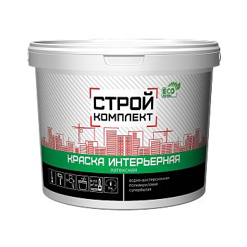 Краска акриловая для стен и  потолков 13 кг СТРОЙКОМПЛЕКТ супербелая *1/44