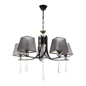 Люстра NH6444/5 BK+COP 5*40W E27 220V (d-630; h-515/770)  VERNER LIGHTING *1