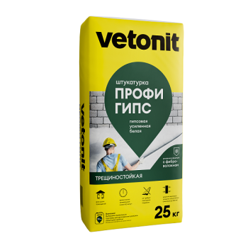 Штукатурка гипсовая для ручн.и машин.нанесения Профи гипс 25 кг белая усиленная Vetonit *1/50