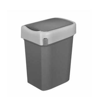 Контейнер д/мусора пластм. с откидной+"плавающей" крышкой 10л "SMART BIN" 434214711*1/4