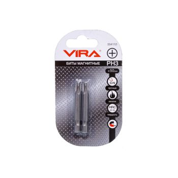 Бита крестовая PH3х50мм (2шт) магнитная CR-V хвостовик1/4"Е (554112) VIRA *1