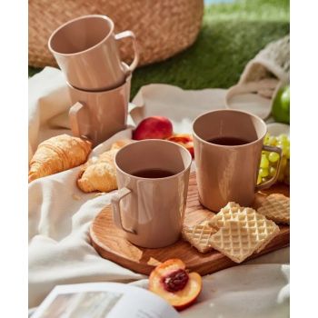 Кружка пластм. 400мл, цвета: "микс" (в упак. 5 цветов) арт.Кр_400 "ПластоС" *1/125