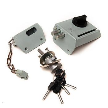 Замок накладной ПРО-САМ BORDER ЗНД 1АК с цепочкой 086700 5кл.серый (Рязань) *1/20