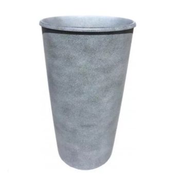 Кашпо пластм.  "Le cone" эфф. "камня"18,5л(вст.10л),d верх.28мм,h450мм Графит 1100-28 "Tek.A.Tek" *1
