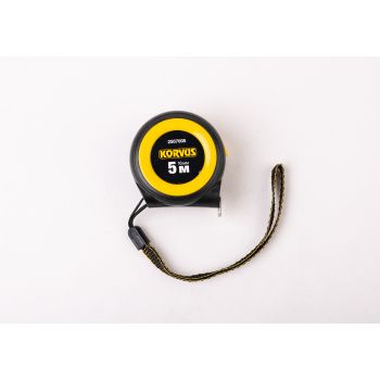 Рулетка  5м х19мм пластик. корпус стальная лента автостоп арт.2507005 KORVUS *1/12/240