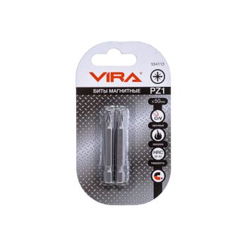 Бита крестовая PZ1х50мм (2шт) магнитная CR-V хвостовик1/4"Е (554113) VIRA *1