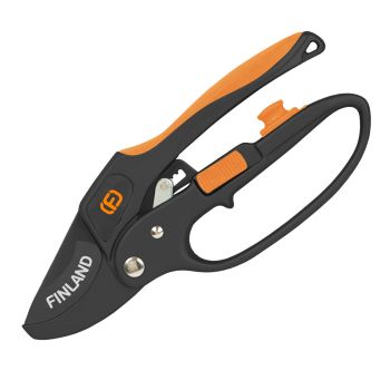 Секатор L-240мм, сталь, закрытая ручка с резин покр, храповый "FINLAND", d-20мм (арт.1611) ЦИ  *1/10