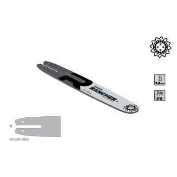 Шина для цепных пил 35см 50звеньев шаг3/8" паз1,3мм Rancher 353 L 9 K REZER *1/20