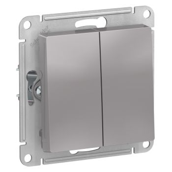 Механизм выключателя "ATLAS DESIGN" 2кл. алюминий (сх.5) 10АХ SchE ATN000351  *10