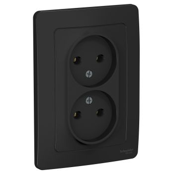 Розетка "BLANCA" СП 2-мест. антрацит 16А 250В  BLNRS000026  *6/12