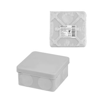 Коробка распаячная 8 вх. ОП 80х80х40мм 2-х комп.серая IP66 TDM SQ1401-2512 инд. штр-код *10/120