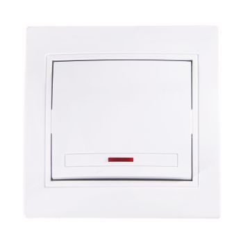 Выключатель "Intro Plano" СП 1кл. белый с подсветкой 10А-250В IP20 1-102-01 *10/200