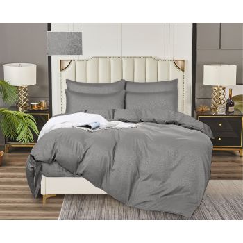 Постельное белье 2сп бамбук жаккрад Орхидея серый 16-3850, наволочки 70*70см - 2шт *1