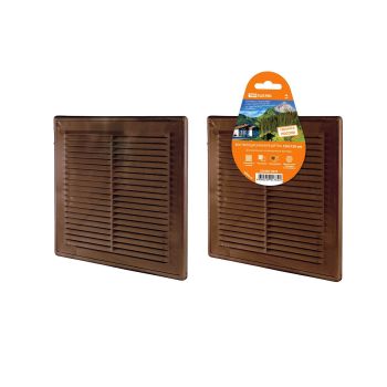 Решетка вент. пласт. разъемная 150*150 с москит.сеткой корич. TDM SQ1807-0076  *1/10/50