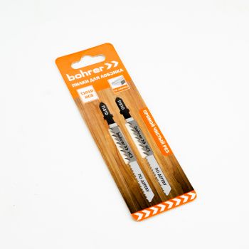 Пилки для лобзика по дереву 100мм шаг4,0мм прямой чист рез (2шт) T101D арт37101014 Bohrer*10/100/600