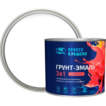 Грунт-эмаль по ржавчине белая 1,8 кг Простокрашено *1/6/210