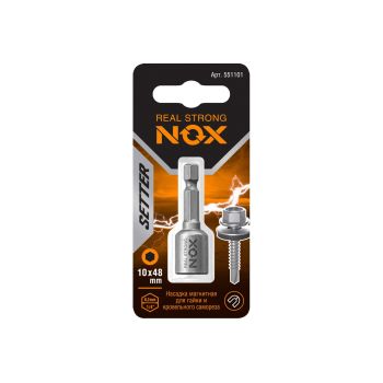 Ключ-насадка для кров.саморезов 10х48мм (1шт) магнитная 1/4" (551101) NUT SETTER *1/10/50/100