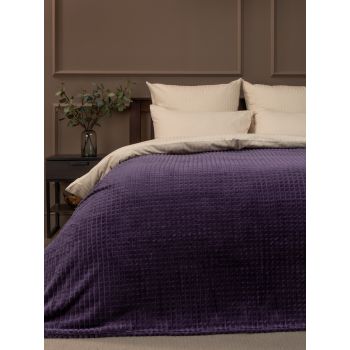 Плед 150*200см фланель жаккард кубики фиолетовый FF FNJq PU 1520 19-3518 Absolute *1