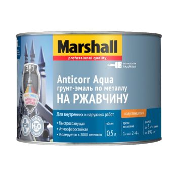Грунт-эмаль по ржавчине акриловая 0,5 л ВW Marshall Anticorr Aqua * 1