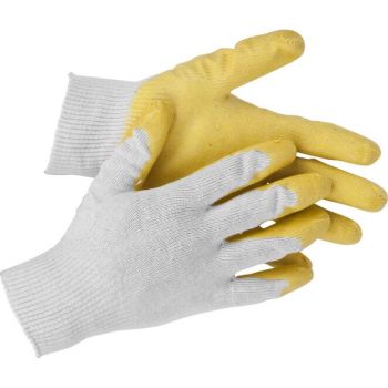Перчатки ХБ с латекс один облив 13кл 4нит 40гр бел/крас 11408-XL   *10/250