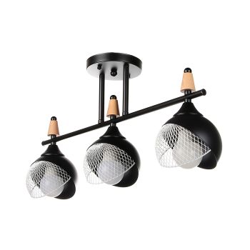 Люстра N6418/3 BK+WOOD 3*40W E27 220V (l-560; w-120; h-270)  VERNER LIGHTING *1