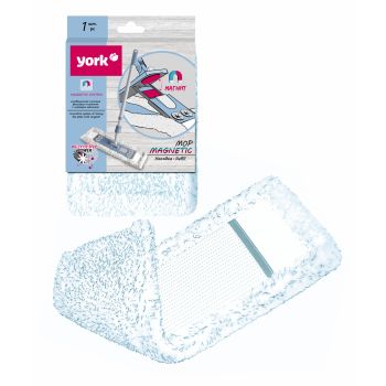 Насадка сменная д/мытья пола д/швабры"Флеттер" микрофибра "MAGNETIC" 081700  "York" *1/48