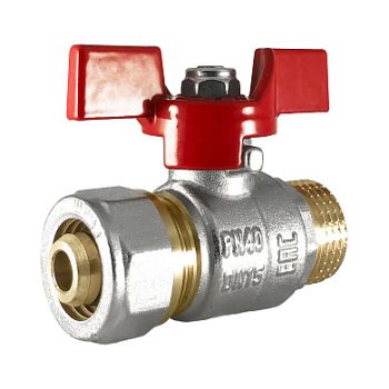 Кран шаровый 16х1/2"(Ø15) цанга/папа бабочка STI (аналог ИД32) *1/10/120