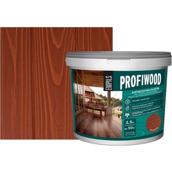 Антисептик-лазурь для дерева полиакриловый махагон 2,5 кг PROFIWOOD  *1/4