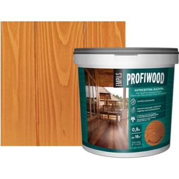 Антисептик-лазурь для дерева полиакриловый калужница 0,9 кг PROFIWOOD *1/6
