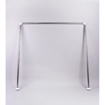 Карниз для ванной комнаты угловой хром 0,9*0,9*0,9м, жесткая фиксация, без колец, Санакс 10019*1/20