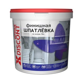 Шпаклевка на основе ПВА для внутренних работ 1,3 кг финишная Ореол Дисконт *6