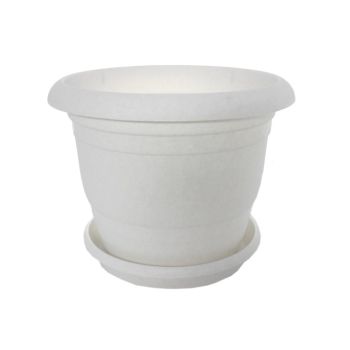 Кашпо пластм. "Toprak"  8,5л d верха 295мм h250мм с поддоном Мрамор А5240мр (Копейск)   *1/20