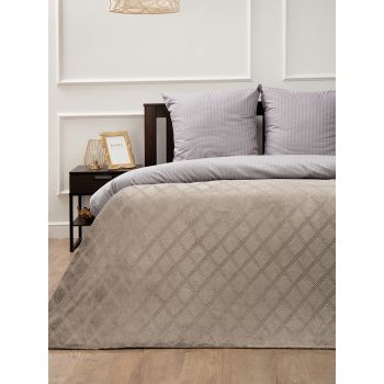 Плед 200*220см фланель клетка коричневый TF FNE CO 020/2022 Absolute *1