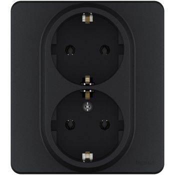 Розетка "Inspiria" СП 2-м антрацит 16А 250В з/к Legrand 673753 *1/10/50