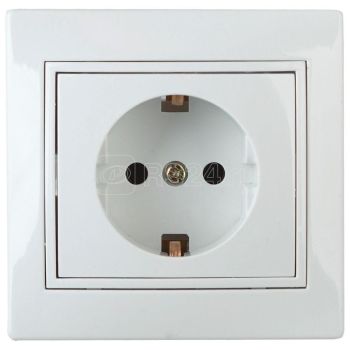 Розетка "Intro Plano" СП 1-мест. белый с/з 2P+E Schuko 16А-250В IP20 1-202-01 *10/200