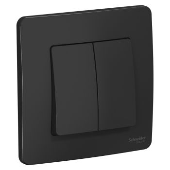 Выключатель "BLANCA" СП 2кл. антрацит 10А 250В  BLNVS010506  *10/20