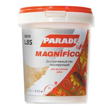 Лак акриловый для внутренних работ декоративный лессирующий 0,9 л PARADE L85 Deco Серебро  *6
