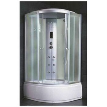 Кабина душевая 100*100*218 Z24 поддон высокий стекло крезит электрика ст.белая VERNER 4уп