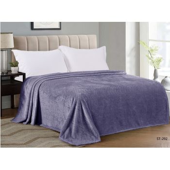 Плед 200*220см микрофибра жаккард ананас фиолетовый арт.292 NOVEL *1/8