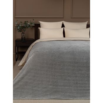 Плед 150*200см фланель жаккард кубики серый FF FNJq GY13 039/1520 NC Absolute *1