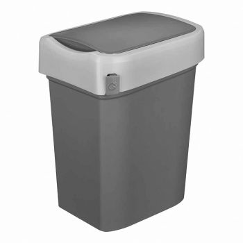 Контейнер д/мусора пластм. с откидной+"плавающей" крышкой 25л "SMART BIN"  434214811*1/4